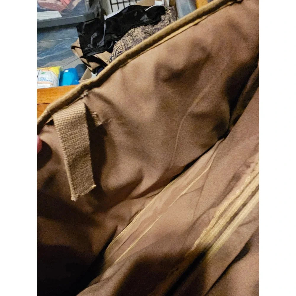 Sportsmans Warehouse Canvas Leather Messenger Bag Tan Brown Field Briefcase